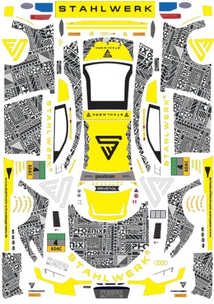 Decal Audi R8 LMS #4 ADAC GT Masters 2021 Phoenix Racing Stahlwerk  FFSFD1003v53 Scale 1:32